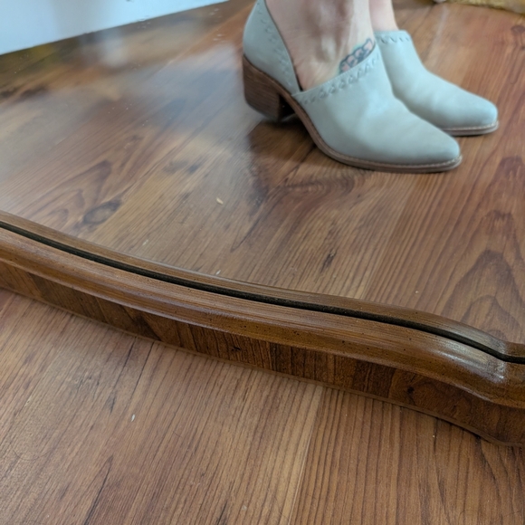 Caslon Cream Leather Mules Western Style Size 7 Wooden Heel - Picture 10 of 10